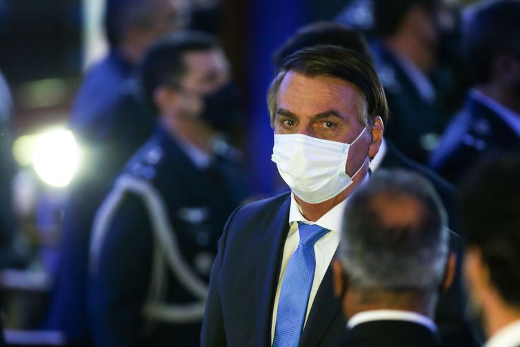 O presidente Jair Bolsonaro, durante o anunciou dos nomes das empresas selecionadas para parcerias no Programa Espacial de Alcântara.