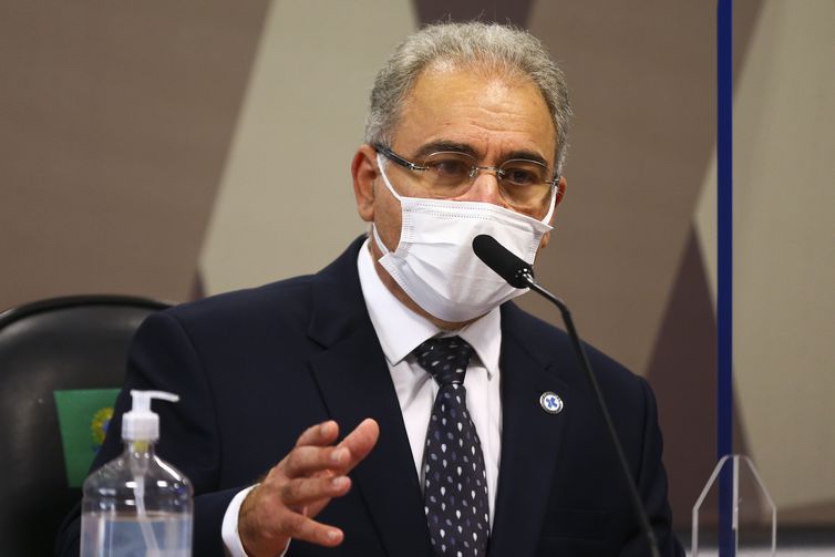 O ministro da Saúde, Marcelo Queiroga, é ouvido novamente durante sessão da CPI da Pandemia, no Senado.