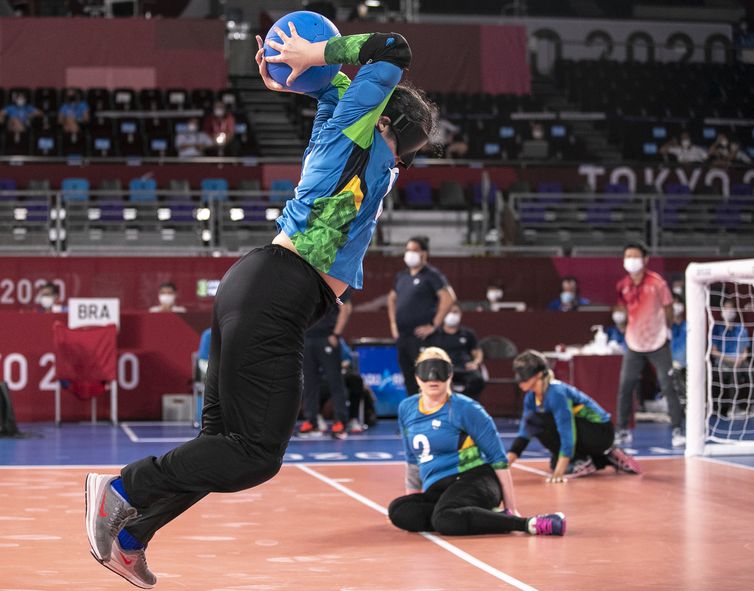 28.08.21 - Goalball feminino Brasil X Turquia no Makuhari Messe Hall. Jogos Paralímpicos Tóquio 2020 - seleção feminina