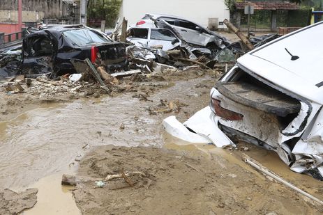 Bairro Castelânea em Petrópolis, após fortes chuvas que atingiram a região Serrana do Rio