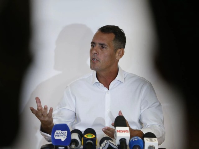 O ex-vereador Marcello Siciliano (PP-RJ) em coletiva à imprensa sobre morte de Marielle Franco, em 2018