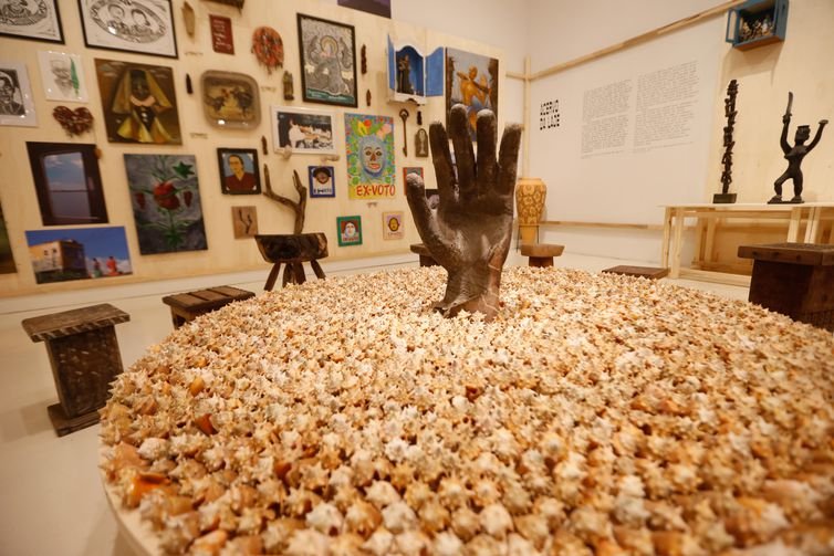 São Paulo SP 15/09/2023 Exposição no Itaú Cultural, “Ensaios para o Museu das Origens” faz um mergulho na proposta de Mario Pedrosa. Foto Paulo Pinto/Agência Brasil