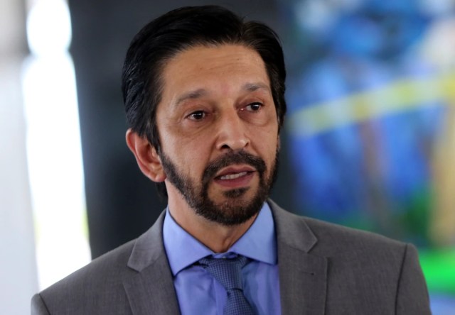 O prefeito de São Paulo Ricardo Nunes fala à imprensa no Palácio do Planalto